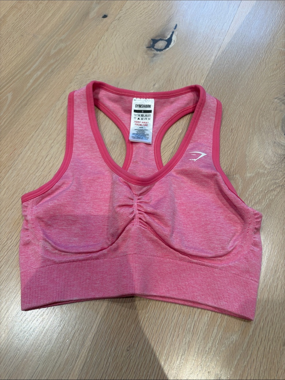 Gymshark Heathered Pink Racerback Sports Bra